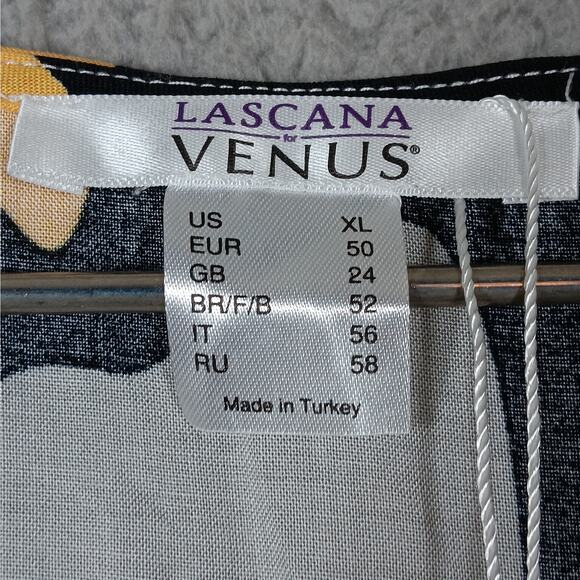 Lascana for Venus Maxi Dress XL Colorful Dress Elastic Waist Yellow and Black - Picture 12 of 12